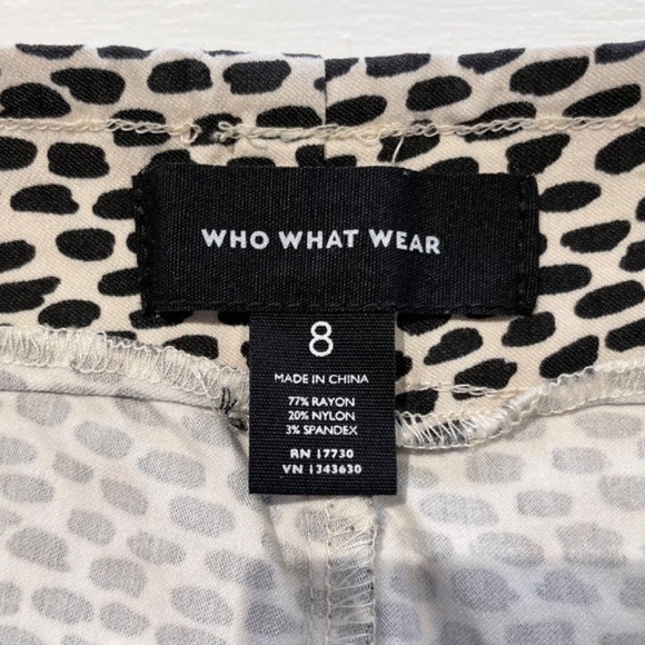 Who What Wear Animal Print High Rise Ankle Crop Skinny Pants Cream Black Size 8 - Picture 12 of 13